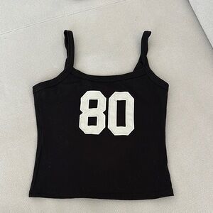 EDIKTED BLACK 80 CROP TANK TOP SIZE XSMALL